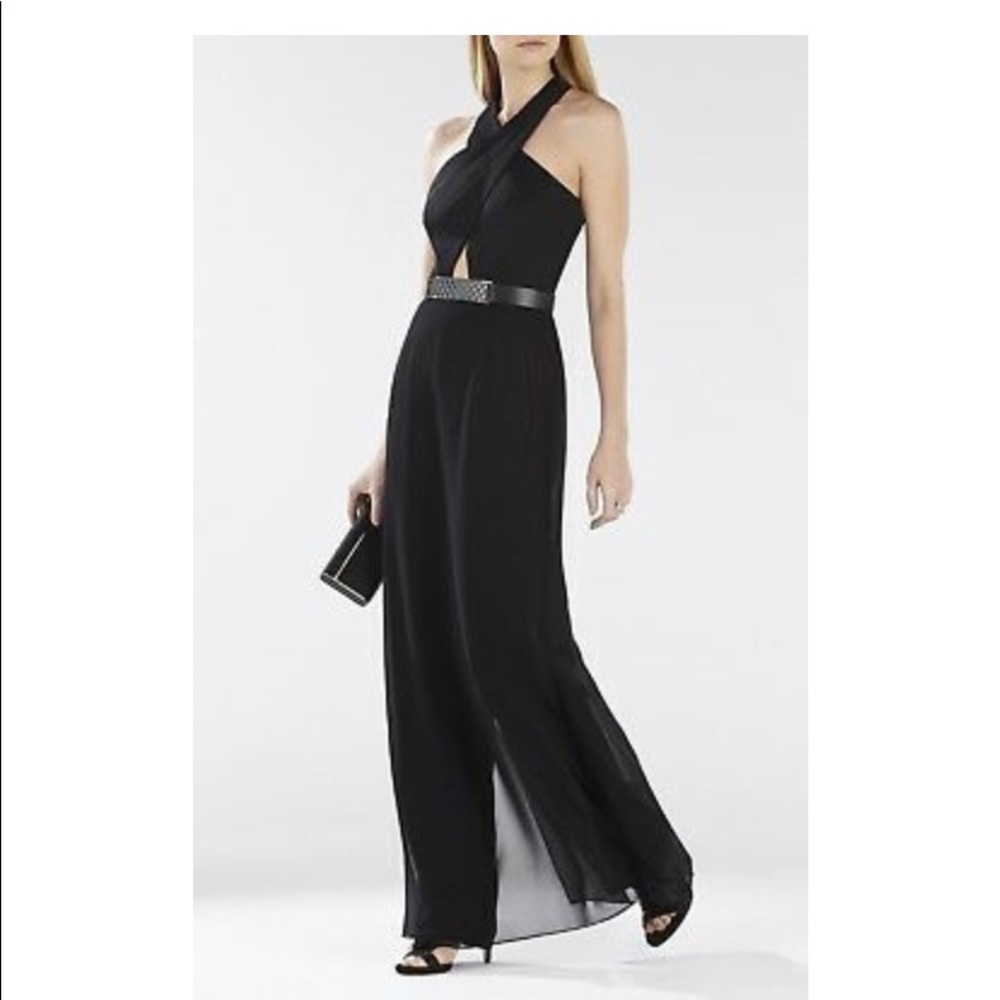 NEW BCBGMAXAZRIA JOSSELYN HALTER TOP JUMPSUIT